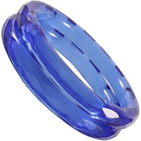 ZULKA Get your traditions Glass With Diamond Pattern Glossy Finished Kada Set For Women and Girls,(Blue_2.4 Inches), Pack Of 2 Kada Set