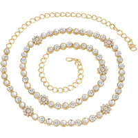 Peora Traditional Jewellery Gold Plated Kundan Waist Belt Kamar bandh Belly Chain for Women & Girls