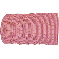 NMII Metal with Golden Polka Dots Bangles Set For Women and Girls | Metal Bangles | Plain Simple Bangles | Chudi Set | Bangles Bracelet | Womens Bangles | Jewellery- (MNY1-Pink-2.2)-Set of 48