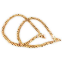 CUTE GOLD One Gram Gold Plated & Brass Stylish Anklets Kolusu Payal Ghungroo for Women & Girls (10.5 Inch)