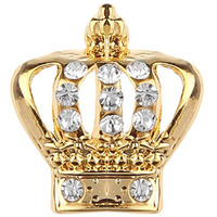 Mahi Elegant Crystal Crown Brooch Suit Collar Accessories Brooch for Men (BP1101044G)