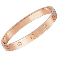 Jewels Galaxy Jewellery For Women Astonishing Rose Gold Plated Love AD Bracelet (CT-BNG-49139)