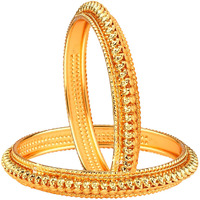 ZENEME Bangle Gold Plated Bahubali Inspired Trendy Bangle Set Of 2 Jewellery For Women & Girls (2.8) (Style_01, 2.4 Inches)