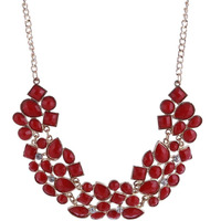 Shining Diva Fashion Jewellery Stylish Modern Choker Statement Necklace for Girls and Women(Red)(8095np)