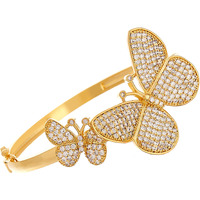 ZENEME Bracelet Stylish American Daimond Studded Butterfly Design Openable Kada Bangle Bracelet Jewellery for Women and Girls