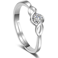 Jewels Galaxy Stylish Crystal Silver Plated Sparkling Rings For Women/Girls (Style 19) (SMNJG-RNGD-5181)