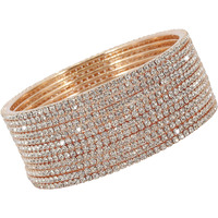 ZULKA Non-Precious Metal Base Metal with Zircon Gemstone Studded worked Glossy Finished Bangle Set For Women and Girls, (Silver-RoseGold_2.2 Inches), Pack Of 12 Bangle Set