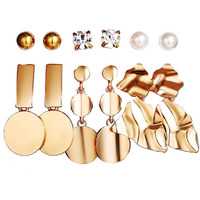 Jewels Galaxy Gold Plated Hoops Earrings Combo For Women/Girls (Design 35) (JG-PC-ER-8710)