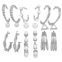 Jewels Galaxy Gold Plated Hoops Earrings Combo For Women/Girls (Design 24) (JG-PC-ER-8699)