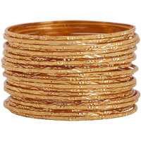 Shining Diva Fashion Set of 24 Latest Traditional Design One Gram Gold Plated Bracelet Bangle for Women and Girls (Golden) (11728b_2.4)