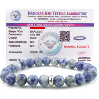 REMEDYWALA Charged Energized Certified Sodalite Bracelet For Reiki, Balance Chakra, Positive Energy, Healing | Sodalite Stone Bracelet for Men and Women