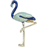 Adorn Meenakari Work Blue Flamingo Shaped Sharvani Brooch for Men and Women (B2195)