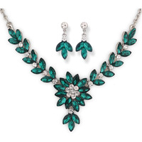 Shining Diva Fashion Latest Stylish Design Fancy Crystal Diamond Necklace Jewellery Set for Women (15217s)