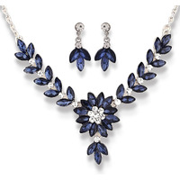 Shining Diva Fashion Latest Stylish Design Fancy Crystal Diamond Necklace Jewellery Set for Women (15222s)
