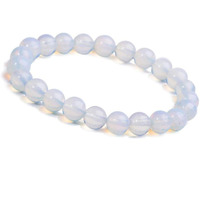 Young & Forever Gift Certified Reiki Crystal Semi Precious Gemstone Opalite Bracelet for Psychic Abilities ity and Transition Healing Stone Stretch Bracelet for Men and Women