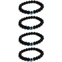 ARTIFICIAL TREE Handmade Nazariya Evil Eye Charms Stone Bracelet Stretchable Adjustable| Nazar Battu | for Women, Men, Girls & Boys 2 Piece(AT GIRLS BRCT 050)