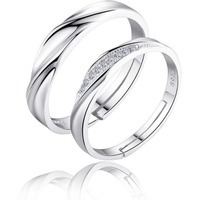 Karatcart Valentines Day Gift Of Couple Ring With Gift Box For Boyfriend/Girlfriend/Gift - Free Size