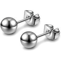 HIGHSPARK 925 Silver Ball Earrings | 92.5 Sterling Silver Plain Ball Stud Earrings for Women Men Boys & Girls | Silver 2mm