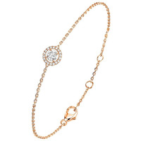 MINUTIAE Rose Gold Plated Round Diamond Cut Cubic Zirconia Adjustable Bracelet for Women & Girls Jewelry for Gift