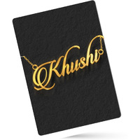 DREAMRAX Khushi Cursive Gold Polished Name Pendant Necklace, Best Jewelry Gift for Girls