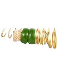 Jewels Galaxy Gold Plated Studs Earrings Combo For Women/Girls (Design 7)