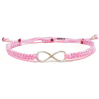 KUKSHYA JEWELLERS Exclusive 925 Sterling Silver INFINITY Charm Bracelet Nazariya For Girls, Men, Boys And Women Adjustable Comfortable Traditiona(GB 076) (PINK)
