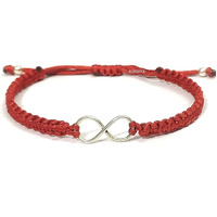 KUKSHYA JEWELLERS Exclusive 925 Sterling Silver INFINITY Charm Bracelet Nazariya For Girls, Men, Boys And Women Adjustable Comfortable Traditiona(GB 073) (RED)