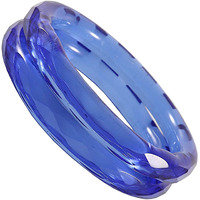 ZULKA Get your traditions Glass With Diamond Pattern Glossy Finished Kada Set For Women and Girls,(Blue_2.6 Inches), Pack Of 2 Kada Set