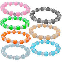 LACUM Navratri Glass Beads Bracelets Combo - Perfect Kanya Bhoj and Birthday Return Gifts for Girls (Combo_of_7CrushedBead)