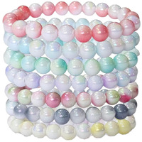 LACUM Navratri Glass Beads Bracelets Combo - Perfect Kanya Bhoj and Birthday Return Gifts for Girls (PACK OF 7 PEARL)