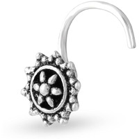 NEMICHAND JEWELS Sterling Silver 925 Boho Nose Pin For Womens