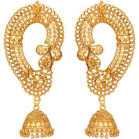 JFL - Jewellery for Less Womens Gold Plated Ethnic Two Layer Jhumki Earrings,Valentine