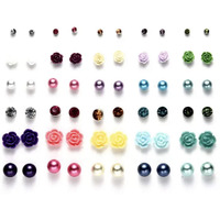 Shining Diva Fashion Latest Stylish Combo Design 30 Pairs Metal Earrings for Women and Girls (L12081er), Multicolor, 1