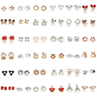 Shining Diva Fashion Stylish Non Precious Base Metal Multicolour Heart Box Earrings for Women Combo 36 Pairs Set (rrsd12020er)
