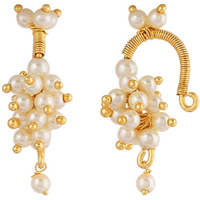 Vama Fashions Half Moon Or Peacock Shape Maharashtrian Traditional Press on Bugadi Upper Ear Clip on Earrings For Women & Girls (without piercing earrings)