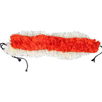 Ug Products Satin Vani White&Orange Fabric Flower For Bharatanatyam Kuchipudi For Women/Girls