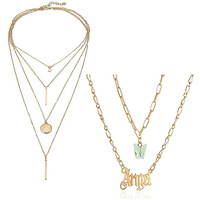 Jewels Galaxy Gold Plated Trending Lock Inspired Layered Necklace Set (Design 24) (JG-PC-NCKI-22111) for Womens