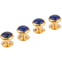 TRIPIN Brass Black and Silver Kurta Buttons with for Men and Women (Golden Blue)