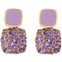 BLACKBOX Purple Rhinestone Crystal Square Drop korean Earrings for Women & Girls | Stylish & Fashionable Earring for Girlfriend | Accessories Jewellery for Women | Best Gift for Birthday & Anniversary
