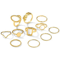 Jewels Galaxy Jewellery For Women Gold Plated Contemporary Stackable Rings Set of 11 (JG-PC-RNGH-994)