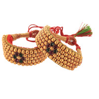 Handicraft Kottage Womens Traditional Gold Plated Royal Rajasthani Look Pochi Armlet Kada | Bajuband Armlet | Bangles Set for Girls & Women