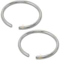 SJ SHUBHAM JEWELLERS Tiny Hoop Thin Wire Plain Nose Ring One 925 Sterling Silver Beautiful Nose Ring For Women & Girls (Plain Wire Pair)