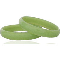 NMII Glass with Diamond Cutting Pattern Glossy Opaque Bangle/Kadaa set for Women/Girls, (T.Green_2.4 Inches), Pack Of 2 Kada Set