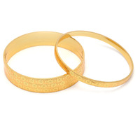 ZENEME Set Of 4 Gold-Plated Textured Handcarfted Classic Bangles For Girls and Women (Flower, 2.8)