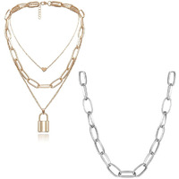 YouBella Jewellery Stylish Combo of Two Necklace Chains for Women and Girls (Style 2)