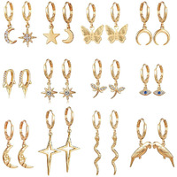 Jewels Galaxy Jewellery For Women Multicolor Gold Plated Earrings Combo (JG-PC-E-8644)
