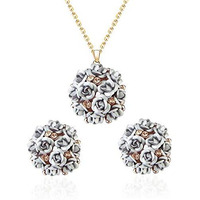 YouBella Jewellery Stylish Gold Plated Floral Necklace Jewellery for Women and Girls (Silver)