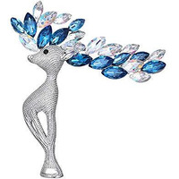 YouBella Jewellery Latest Stylish Crystal Unisex Brooch for Wedding/Party for Women/Girls/Men (Silver)