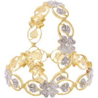 ZENEME American Diamond Floral Shape Gold Plated Bangles Jewellery For Women & Girls (2.8)