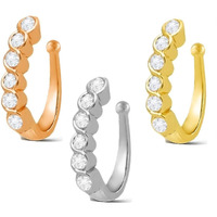 VAMA FASHIONS Clip on Nose rings without Piercing Pressing Press Type Combo Nose Pin Stud for Women & Girls (Non piercing Nose ring)